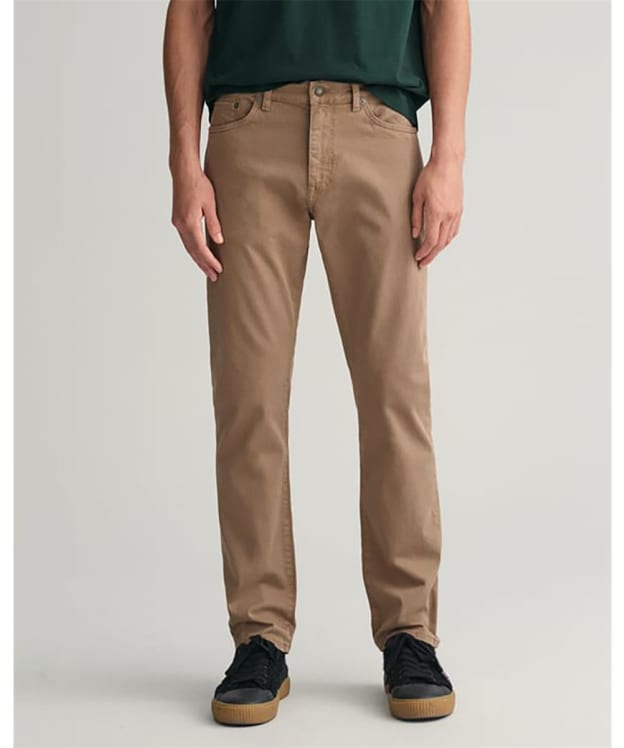 Men's GANT Regular Fit Mid Rise Desert Jeans - Desert Brown