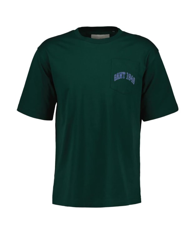 Men's GANT Pocket Graphic Cotton T-Shirt - Tartan Green