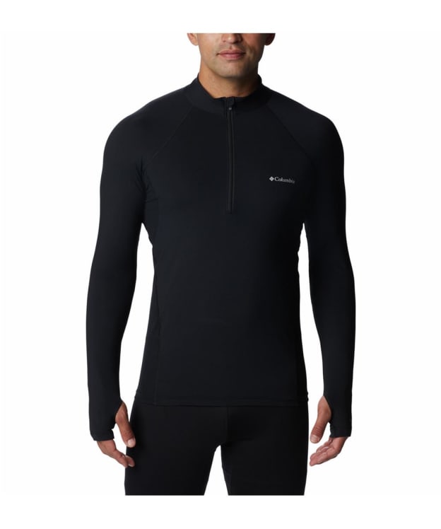 Men's Columbia Midweight Stretch Long Sleeve Half Zip Baselayer - Black