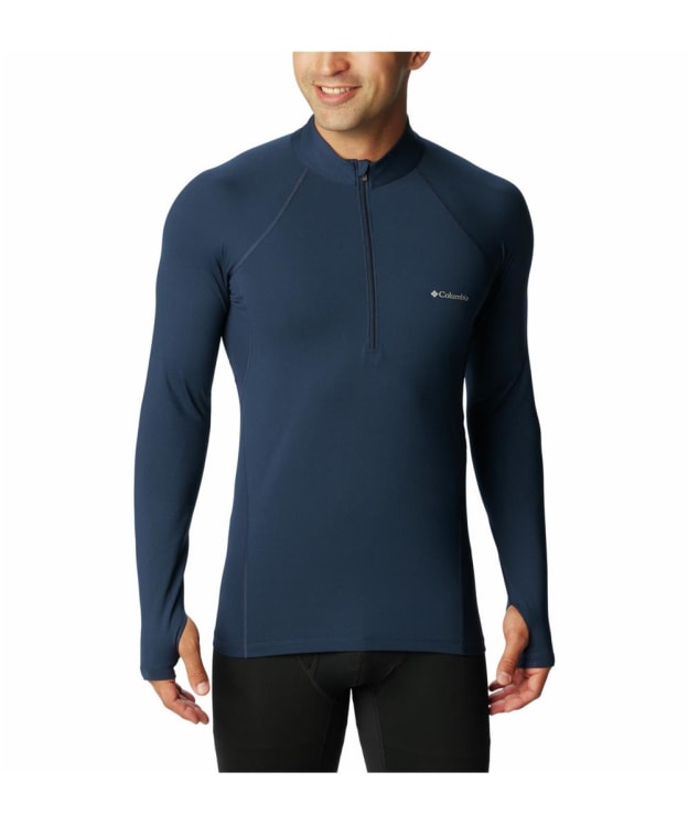 Men's Columbia Midweight Stretch Long Sleeve Half Zip Baselayer - Collegiate Navy