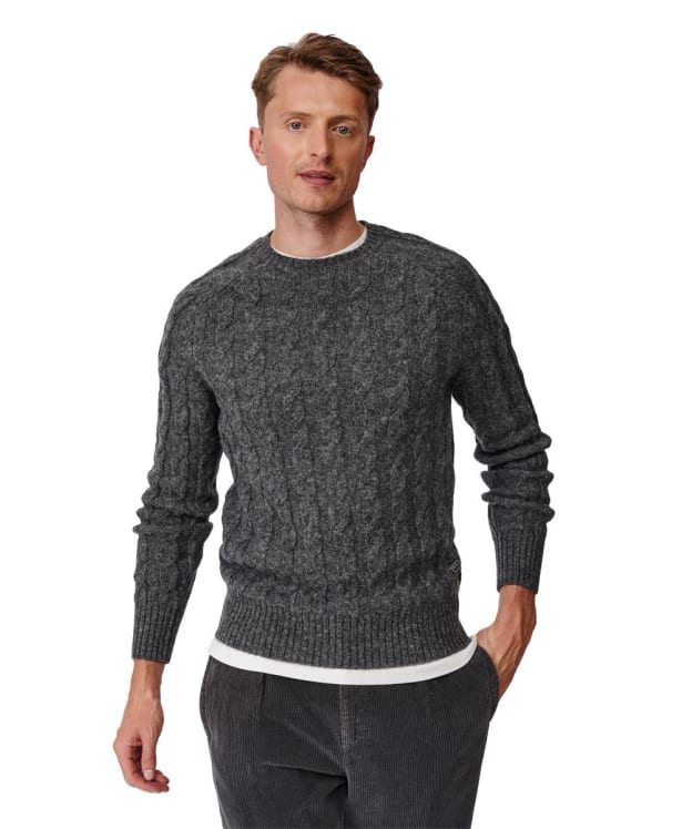 Men's Aubin Woodhall Cable Crew Sweater - Charcoal
