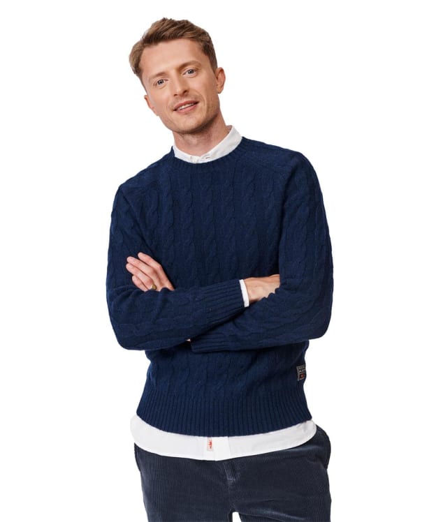 Men's Aubin Woodhall Cable Crew Sweater - Navy