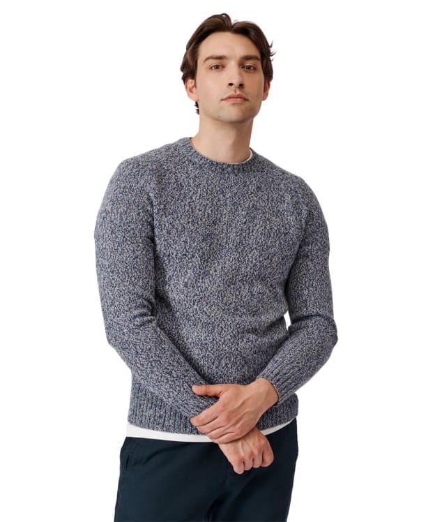 Men's Aubin Ripley Twist Crew Neck Sweater - Navy Twist