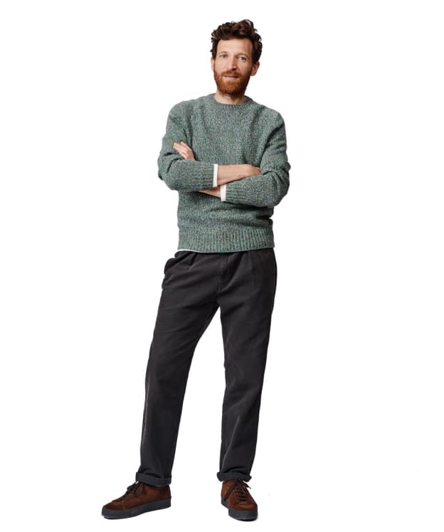 Men's Aubin Ripley Twist Crew Neck Sweater - Green Twist