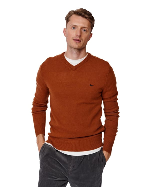 Men's Aubin Eastbourne V Neck Sweater - Ginger