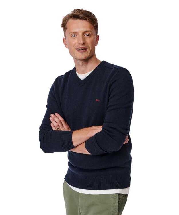 Men's Aubin Eastbourne V Neck Sweater - Navy