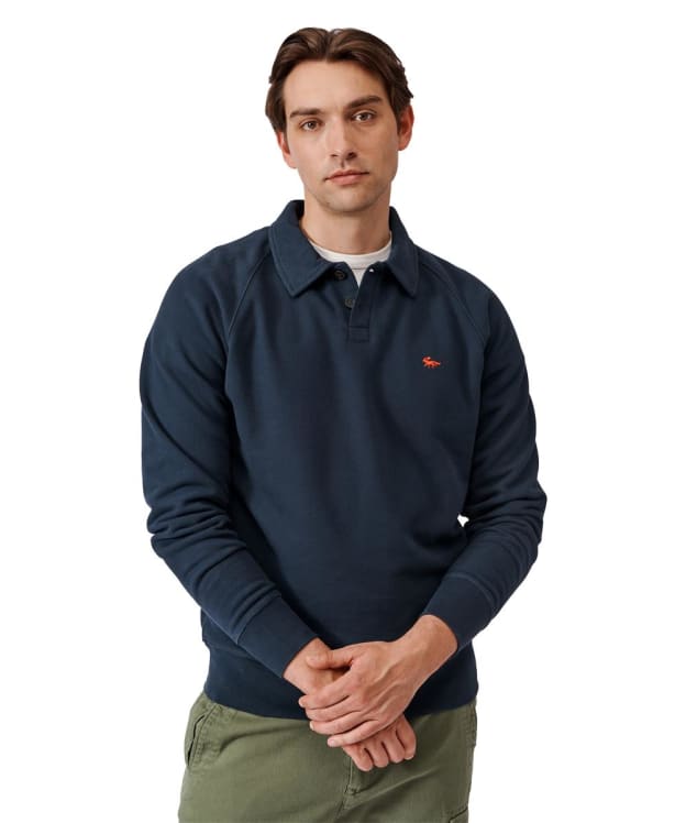 Men's Aubin Raithby Button Neck Sweatshirt - Navy