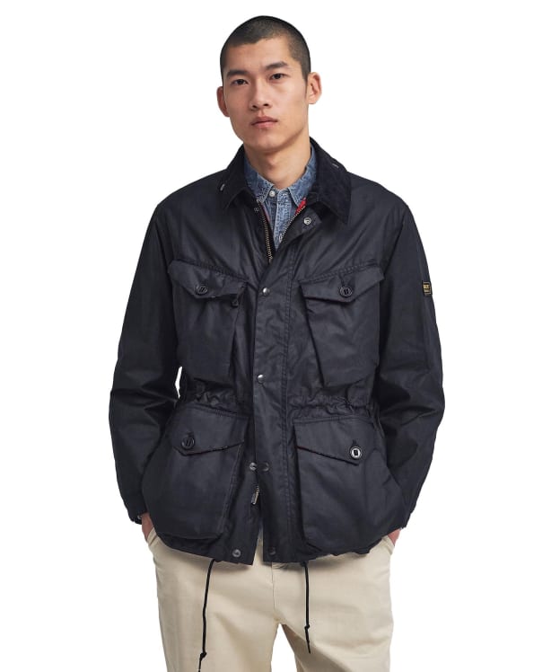 Men's Barbour International Boyer Waxed Jacket - Black