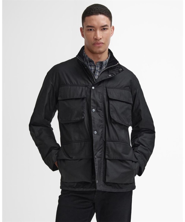 Men's Barbour International Brunton Waxed Jacket - Black