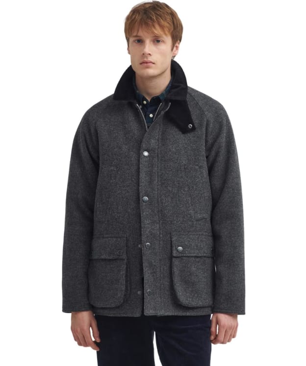 Men's Barbour Bedale Wool Jacket - Charcoal / Green Loden