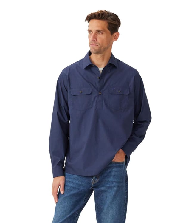 Men's R.M. Williams Field Popover Shirt - Navy