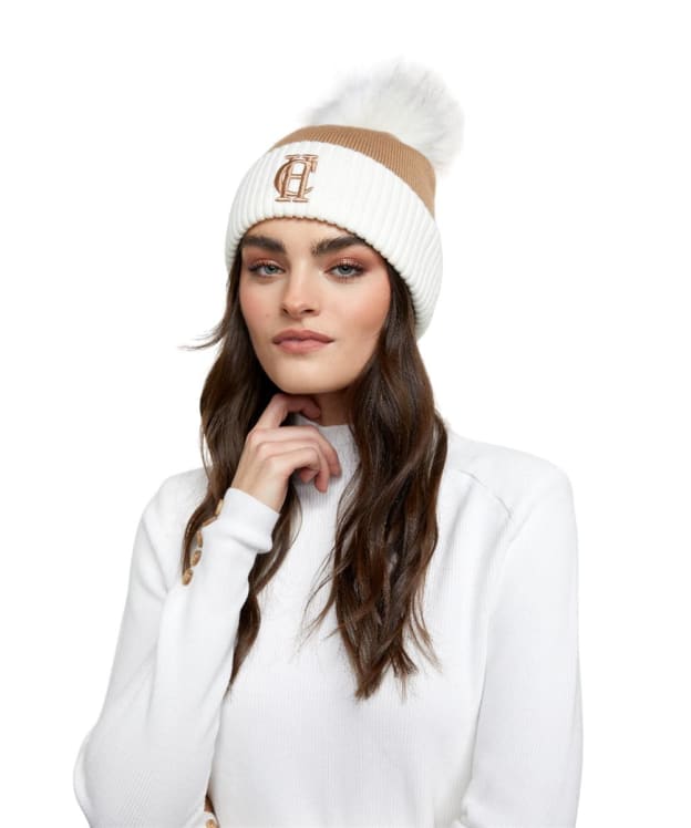Women's Holland Cooper Chelsea Merino Bobble Hat - Camel