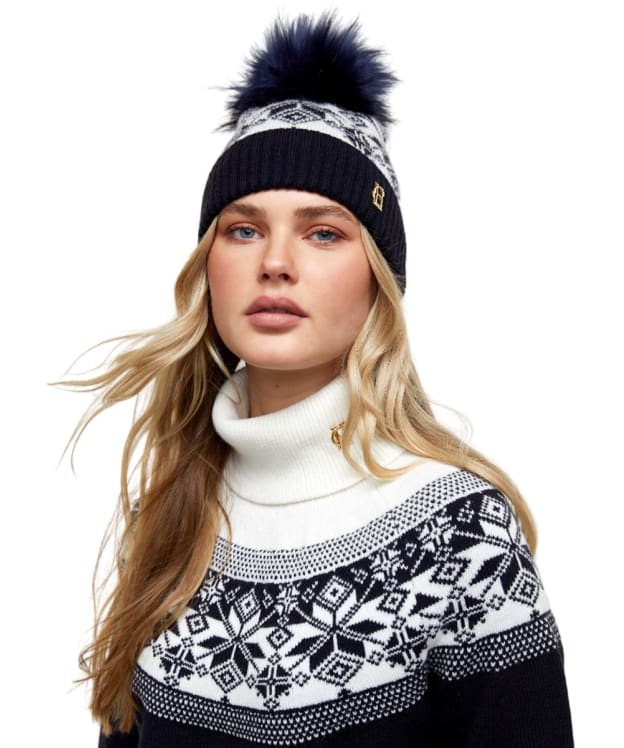 Women's Holland Cooper Beatrice Bobble Hat - Ink Navy / Cream