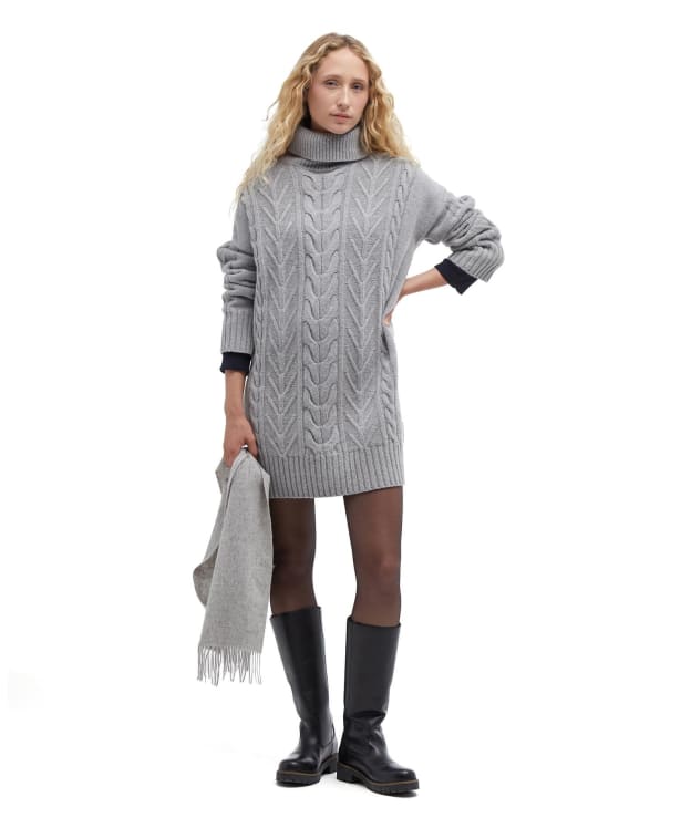 Women's Barbour Beatrix Knitted Dress - Grey Marl