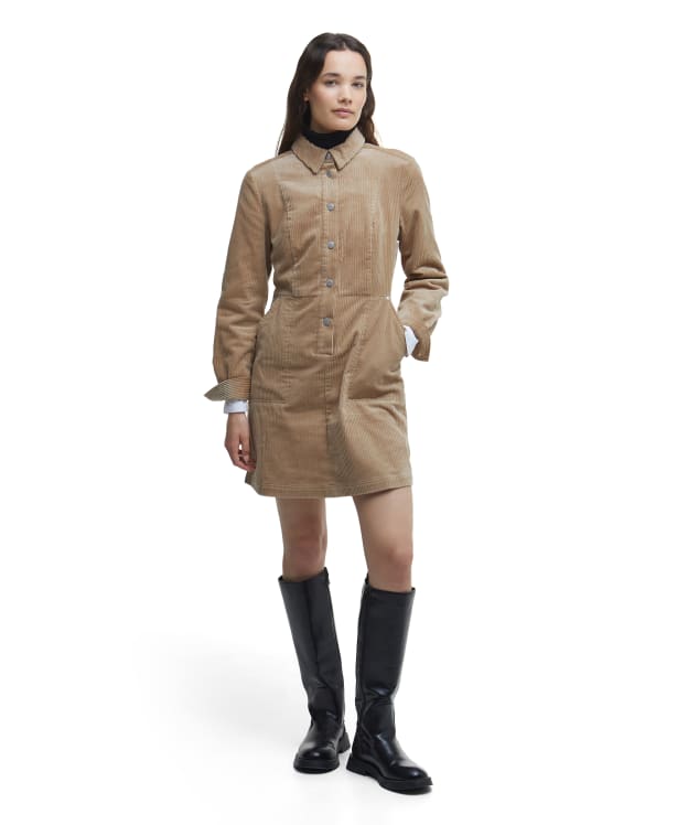 Women's Barbour Tessa Mini Dress - Dark Camel