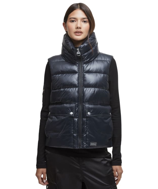 Women's Barbour International Griffin Puffer Gilet - Black