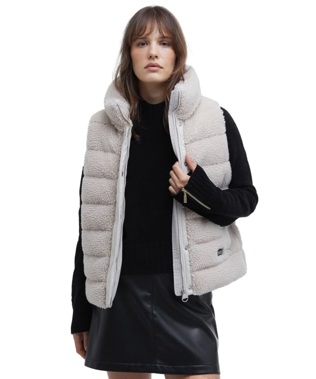 Women's Barbour International Archer Fleece Gilet - Silver Cloud