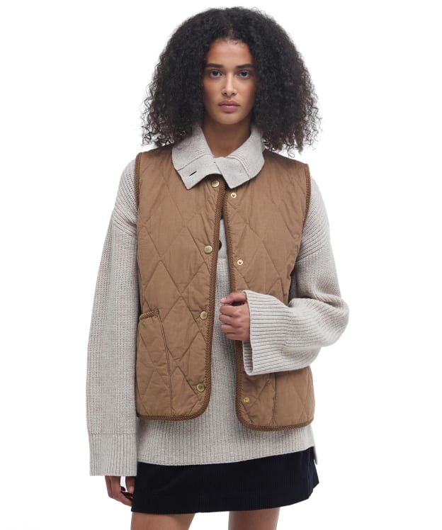 Women's Barbour Cecily Gilet - Beige / Sky Dress Tartan
