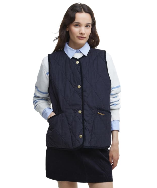 Women's Barbour Cecily Gilet - Dark Navy / Sky Dress Tartan