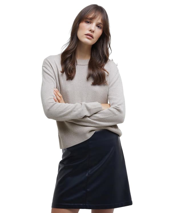Women's Barbour International Jade Knitted Jumper - Silver Cloud