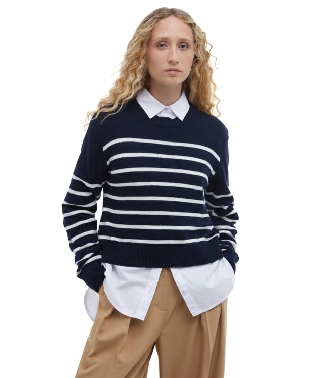 Women's Barbour Emery Knitted Jumper - Navy / Cloud