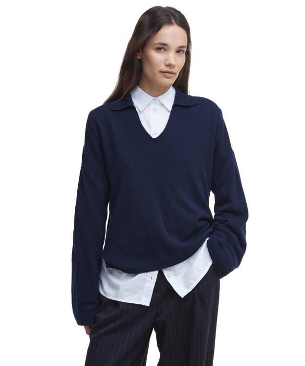 Women's Barbour Fearne Knitted Jumper - Navy