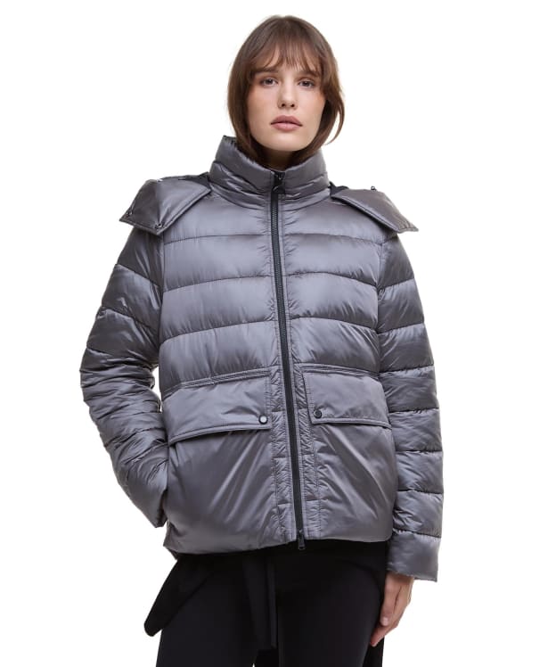 Women's Barbour International Della Puffer Quilted Jacket - Chrome