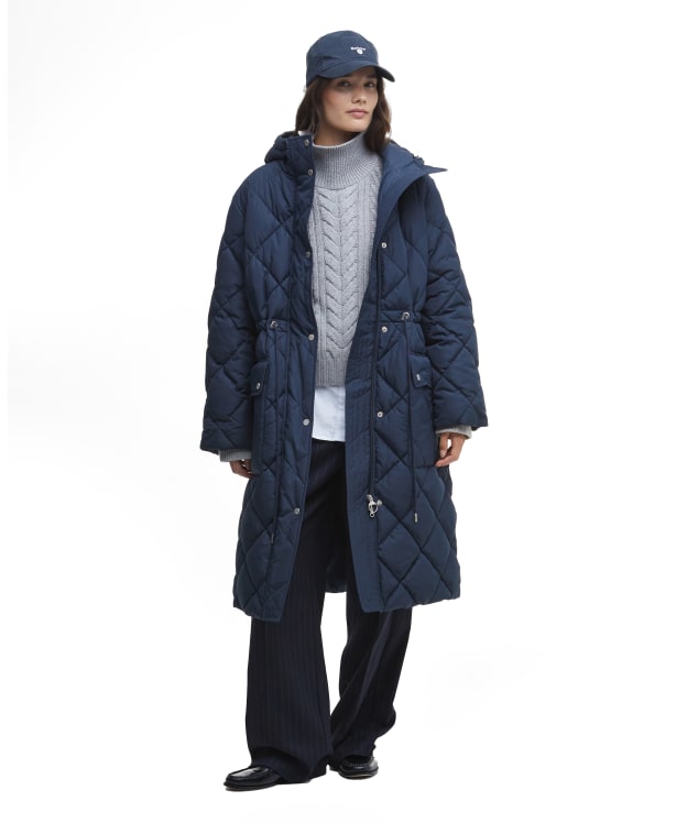 Women's Barbour Romilly Quilted Jacket - Navy / Sky Dress Tartan
