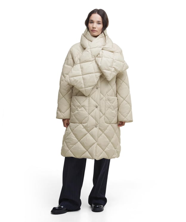 Women's Barbour Brigitte Puffer Jacket - French Oak / Sky Dress Tartan