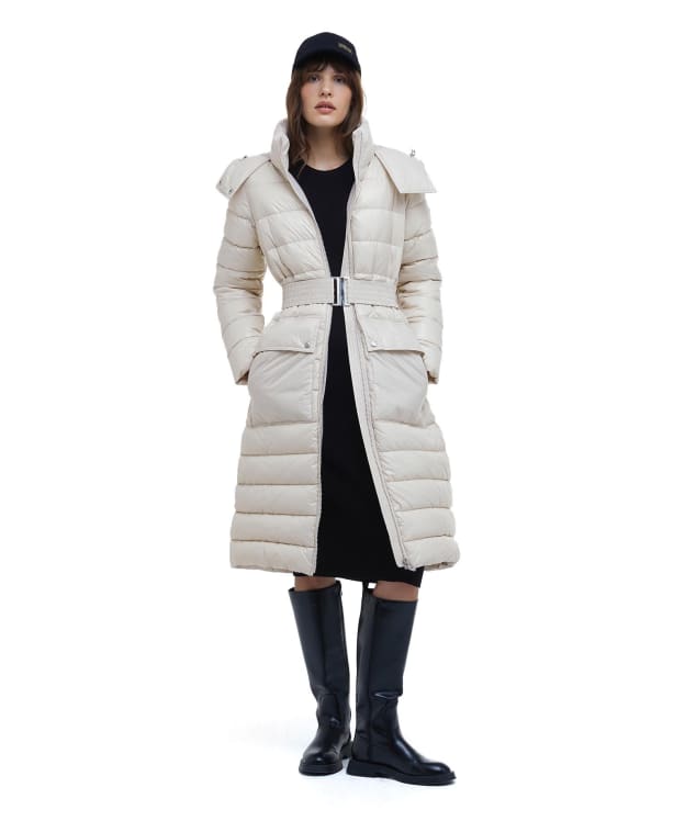 Women's Barbour International Aisha Quilted Jacket - Silver Cloud