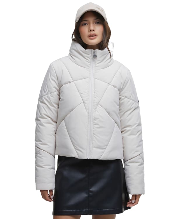 Women's Barbour International Rowen Puffer Quilted Jacket - Silver Cloud