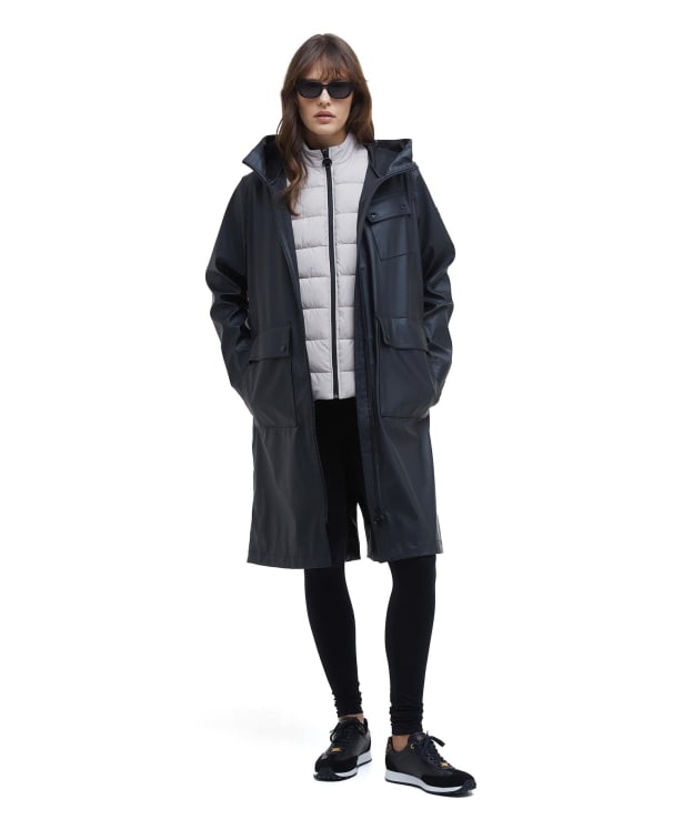 Women's Barbour International Jade 3 In 1 Showerproof Jacket - Black Silver