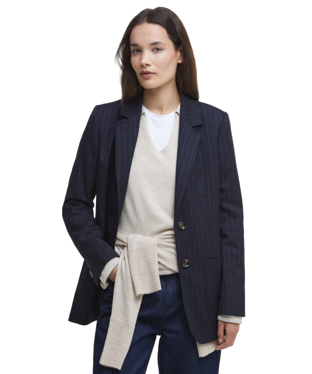 Women's Barbour Imogen Tailored Jacket - Navy Pinstripe