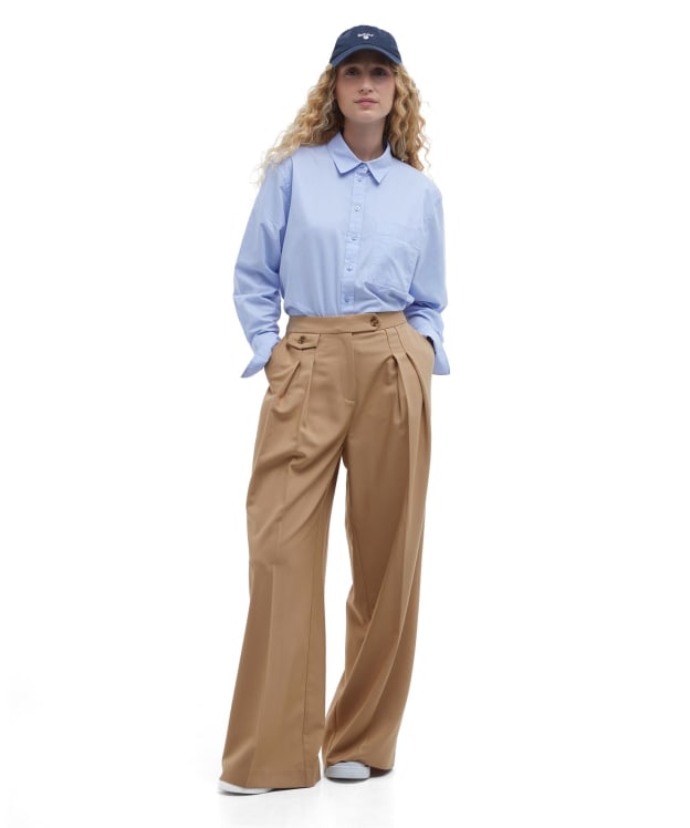 Women's Barbour Francis Wide Leg Trousers - Dark Camel