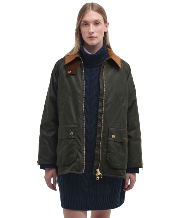 Women's Barbour Esther Waxed Jacket - Archive Olive / Ancient