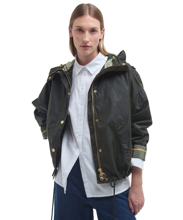 Women's Barbour Inez Waxed Jacket - Archive Olive / Ancient