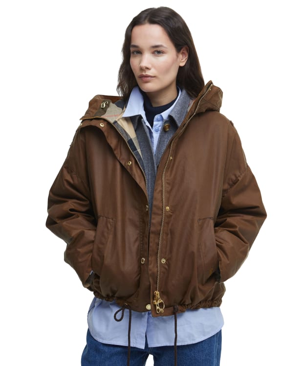 Women's Barbour Inez Waxed Jacket - Tan / Dress