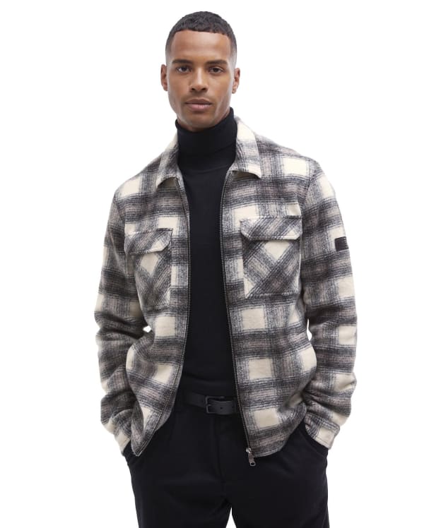 Men's Barbour International Clayton Brushed Fleece Overshirt - Concrete