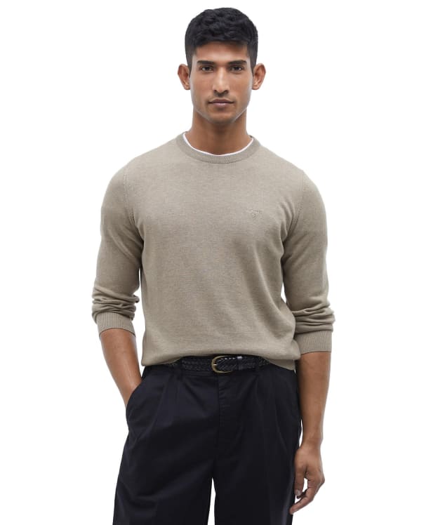 Men's Barbour Pima Cotton Crew Neck Sweater - Green Slate