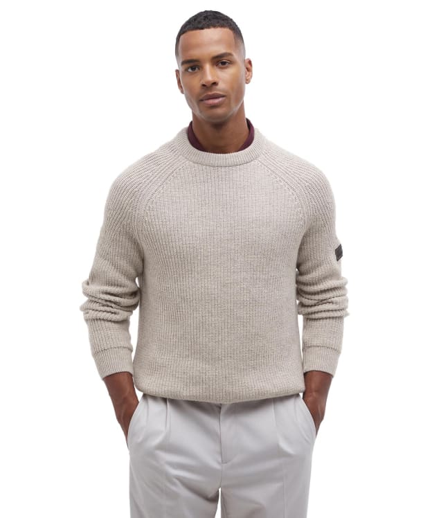 Men's Barbour International Chester Crew Knit Jumper - Whisper White