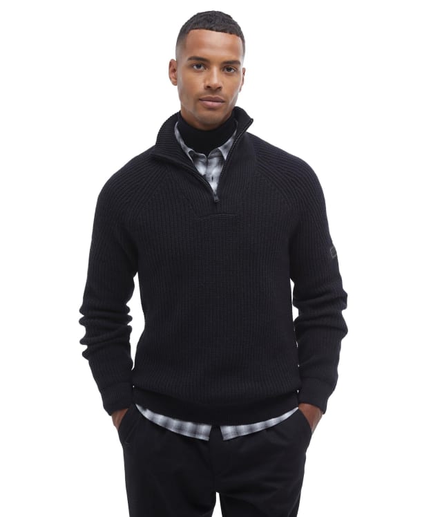 Men's Barbour International Chester Funnel Knit Jumper - Black