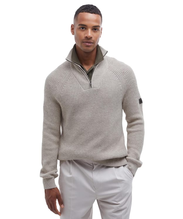 Men's Barbour International Chester Funnel Knit Jumper - Whisper White
