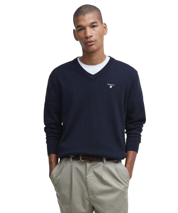 Men's Barbour Merino V-Neck Sweater - Navy