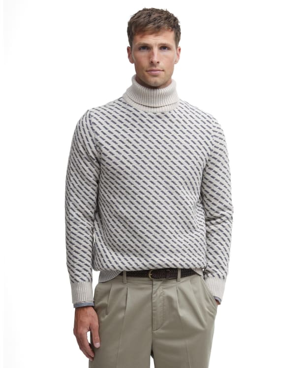 Men's Barbour Masham Roll Neck Sweater - Chalk Marl