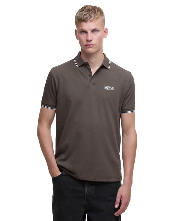 Men's Barbour International Evan Tipped Polo Shirt - Major Brown