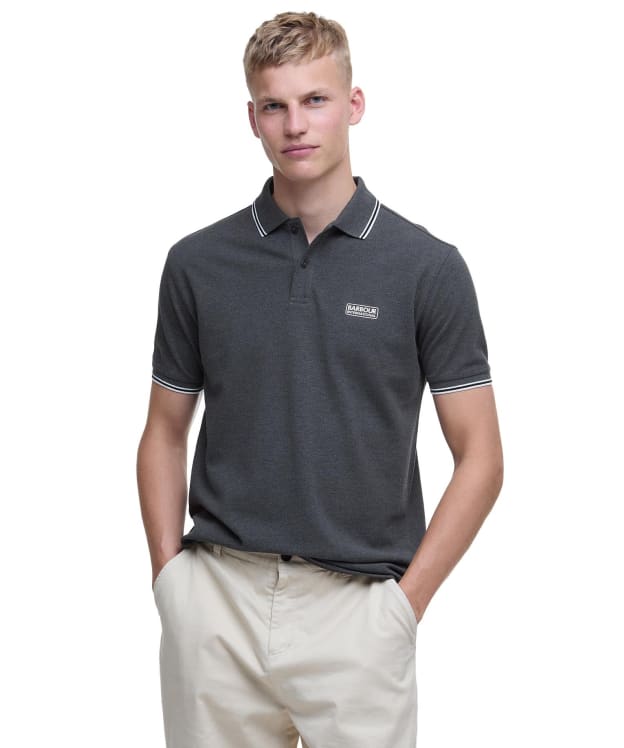 Men's Barbour International Evan Tipped Polo Shirt - Asphalt