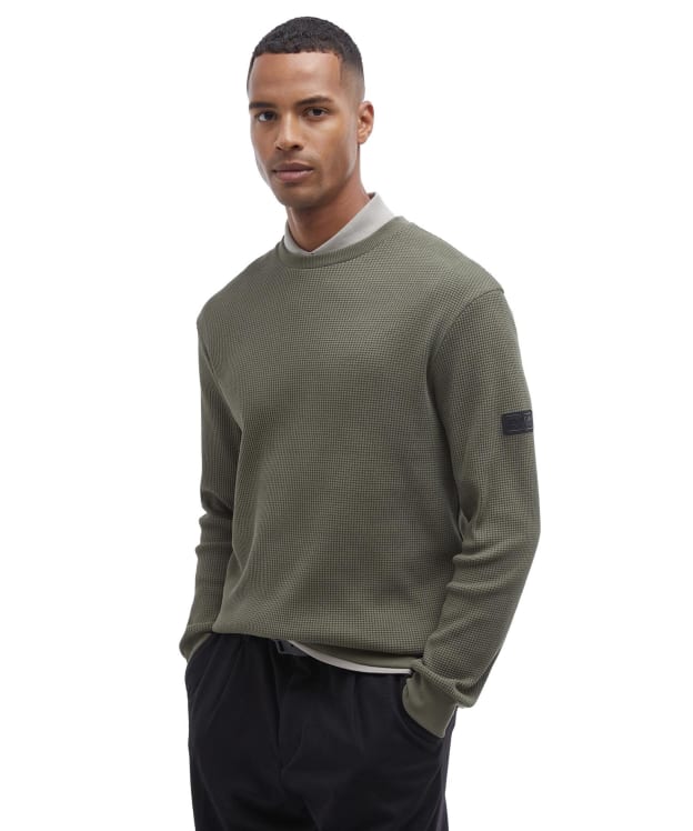 Men's Barbour International Curve Crew Sweatshirt - Uniform Green