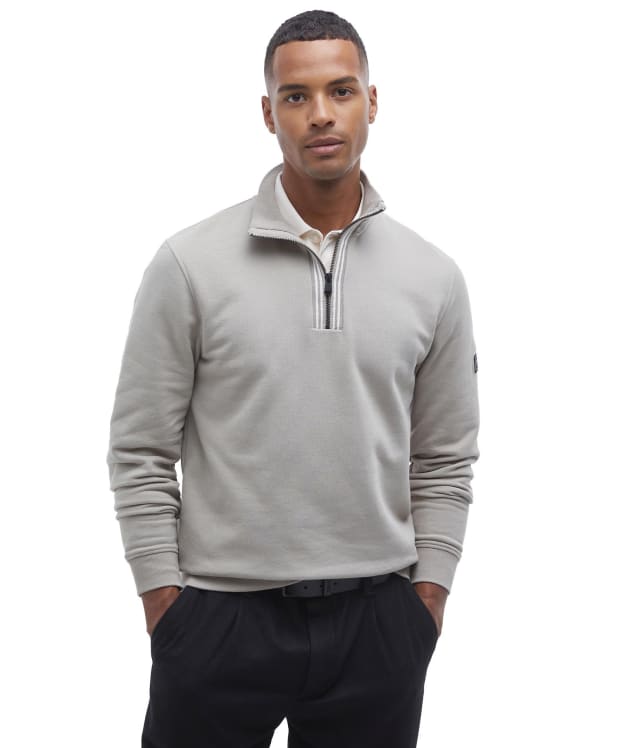 Men's Barbour International Lincoln Tipped Funnel Sweatshirt - Concrete