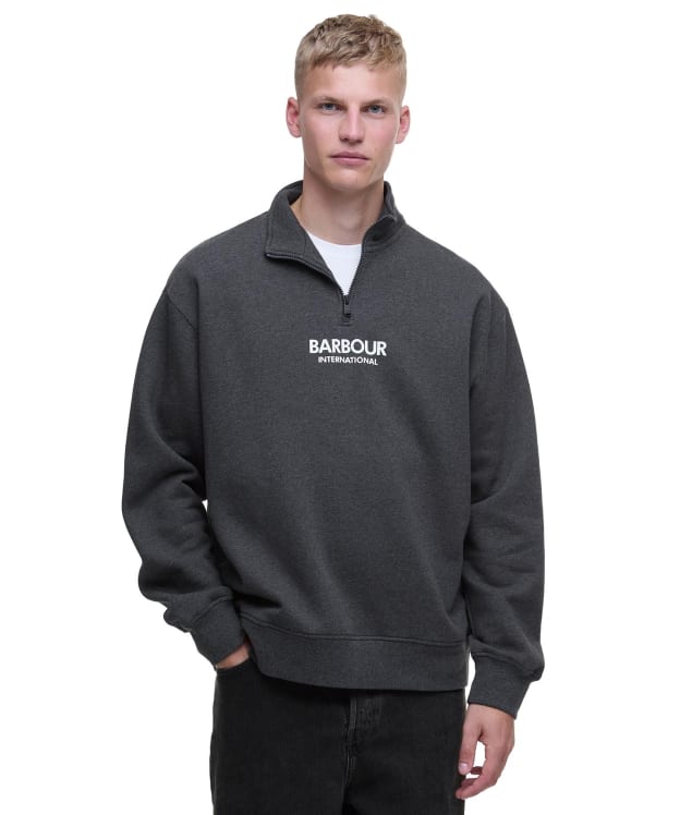 Men's Barbour International Formula Oversized Half Zip Sweatshirt - Asphalt Marl