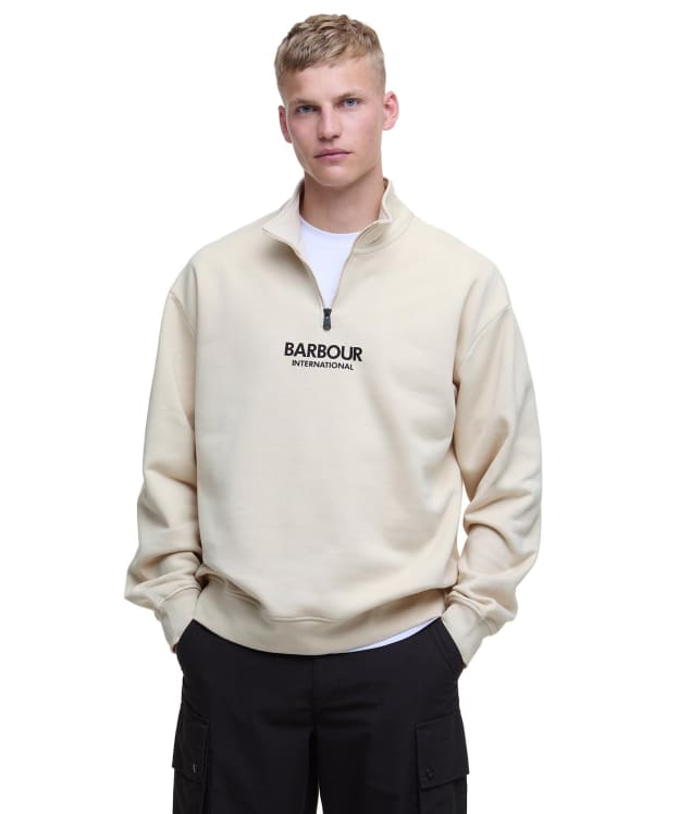 Men's Barbour International Formula Oversized Half Zip Sweatshirt - Oyster Grey